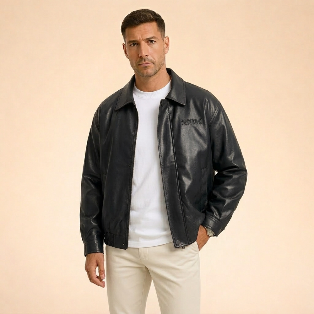 Ewan | Bequeme Bomberjacke aus Kunstleder