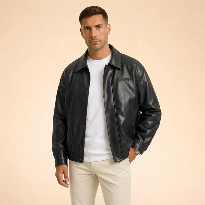 Ewan | Bequeme Bomberjacke aus Kunstleder