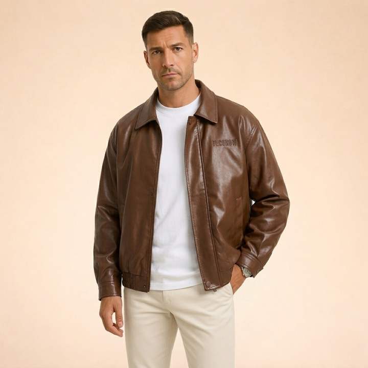 Ewan | Bequeme Bomberjacke aus Kunstleder