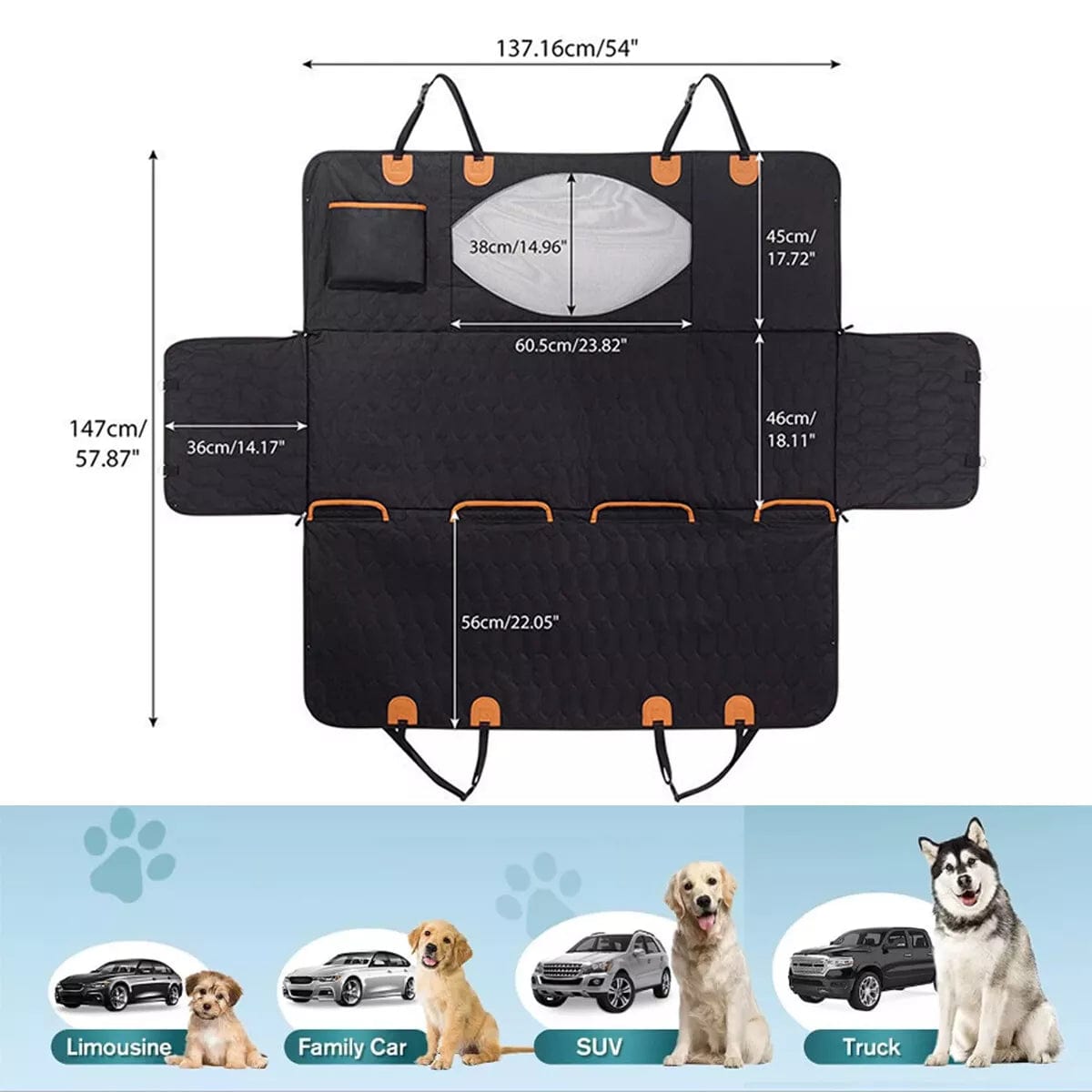 Hard Bottom Dog Seat Cover (Fits Any Car)