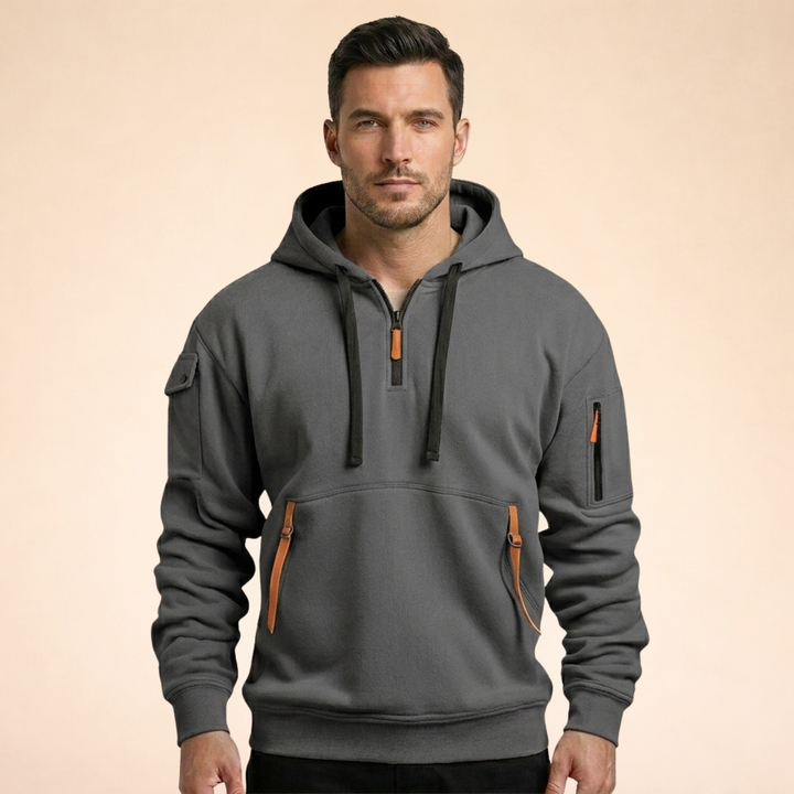 Henry | Stylischer &amp; atmungsaktiver Kapuzenpullover mit halbem Reißverschluss
