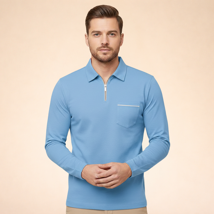 Louis | Elegantes, atmungsaktives Langarm-Poloshirt