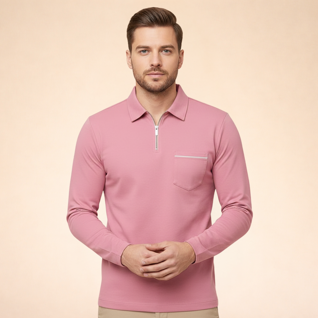 Louis | Elegantes, atmungsaktives Langarm-Poloshirt