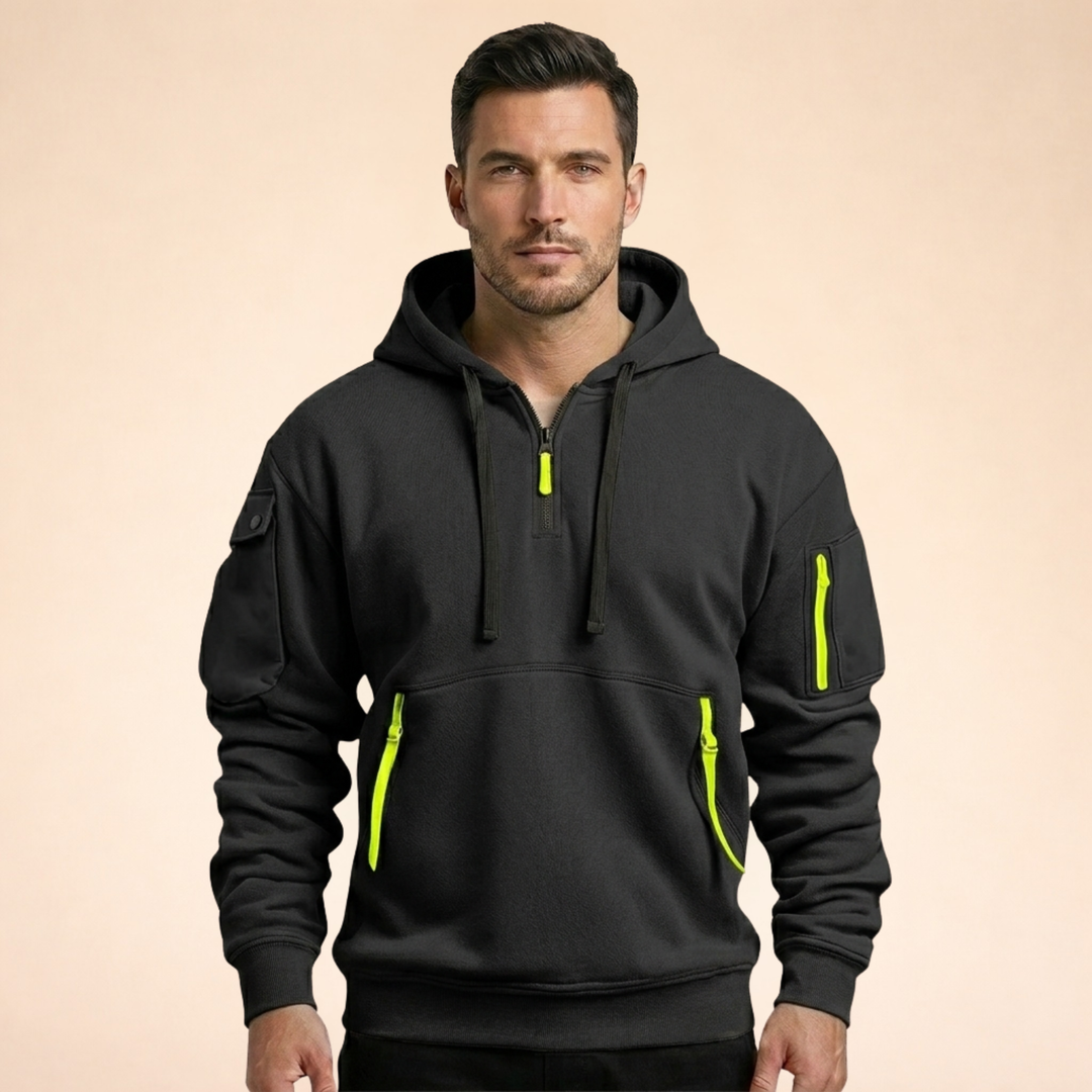 Henry | Stylischer &amp; atmungsaktiver Kapuzenpullover mit halbem Reißverschluss