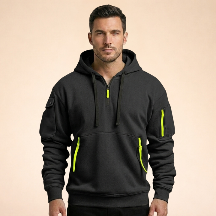 Henry | Stylischer &amp; atmungsaktiver Kapuzenpullover mit halbem Reißverschluss