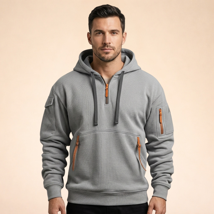 Henry | Stylischer &amp; atmungsaktiver Kapuzenpullover mit halbem Reißverschluss