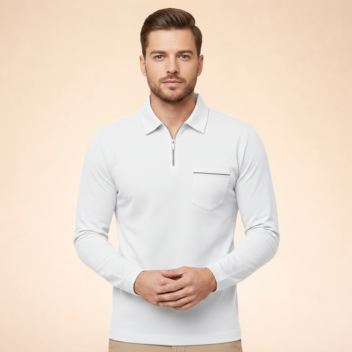 Louis | Elegantes, atmungsaktives Langarm-Poloshirt
