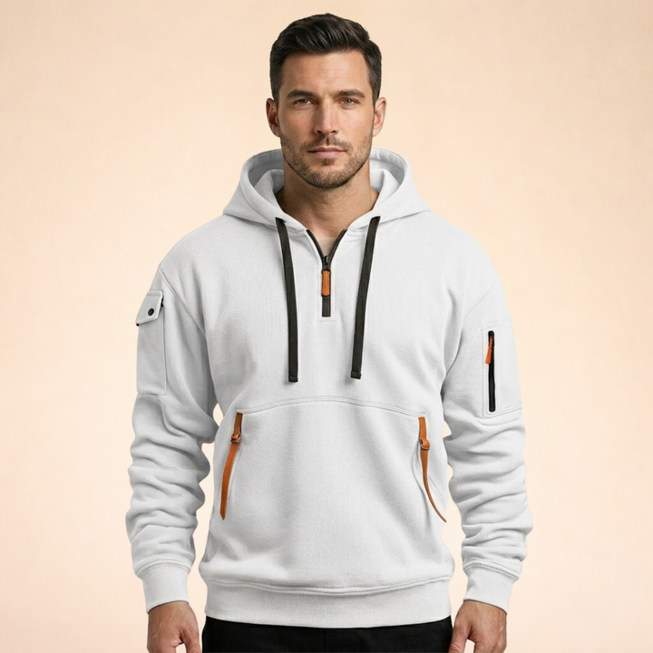 Henry | Stylischer &amp; atmungsaktiver Kapuzenpullover mit halbem Reißverschluss