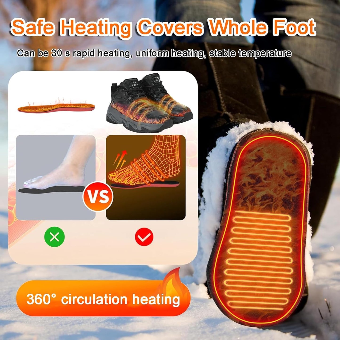 Wireless Heated Insoles [ Upgraded ]