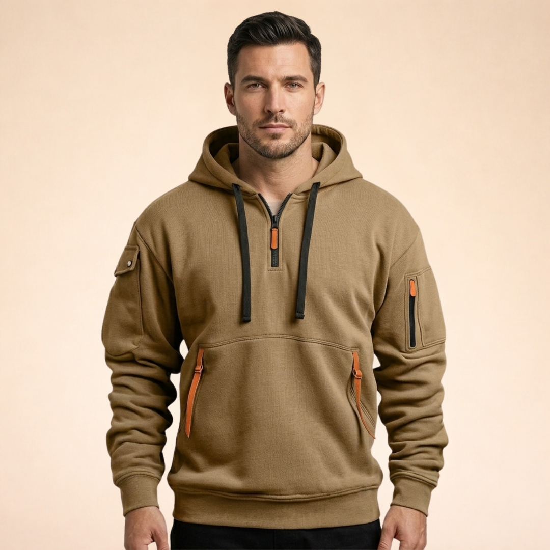 Henry | Stylischer &amp; atmungsaktiver Kapuzenpullover mit halbem Reißverschluss