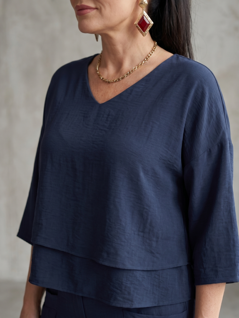 Velmira | Layered Top &amp; Wide-Leg Set