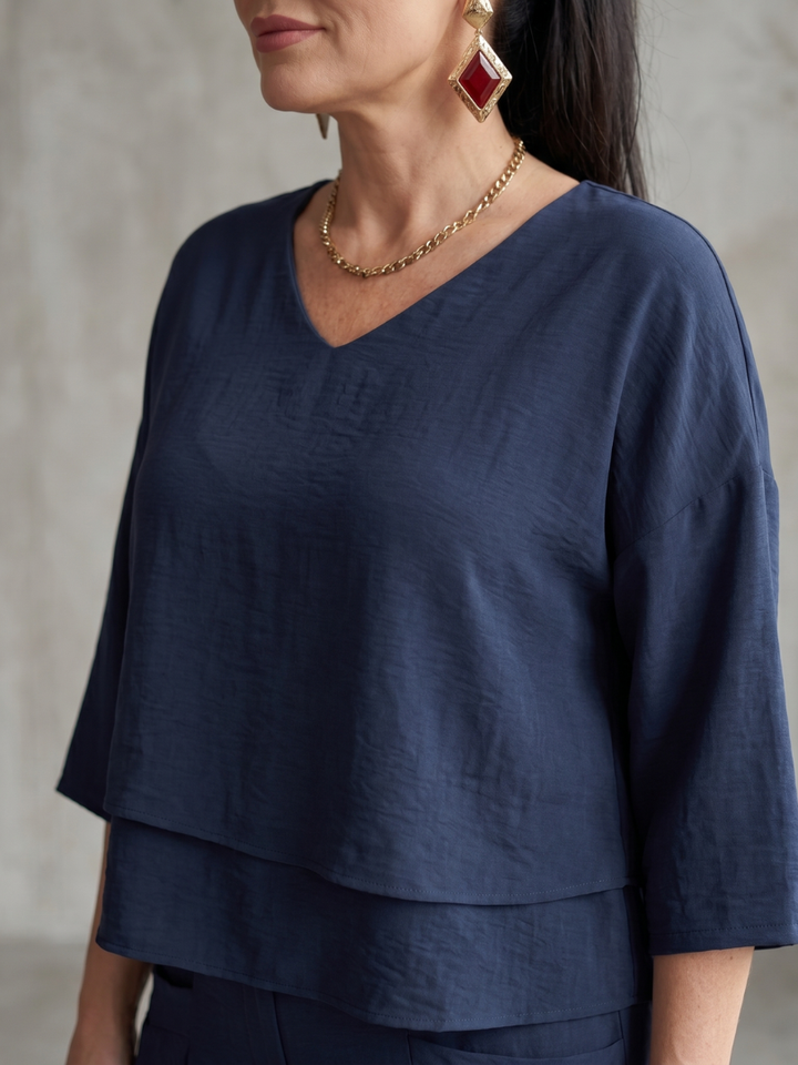 Velmira | Layered Top &amp; Wide-Leg Set