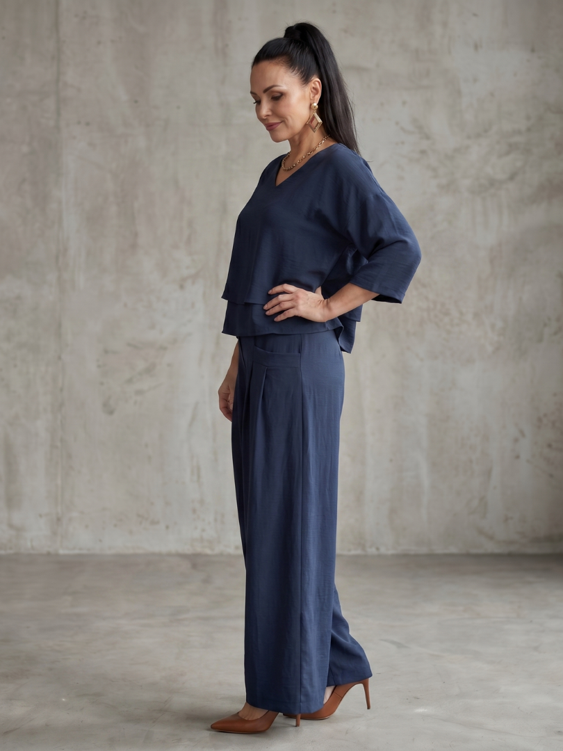 Velmira | Layered Top &amp; Wide-Leg Set