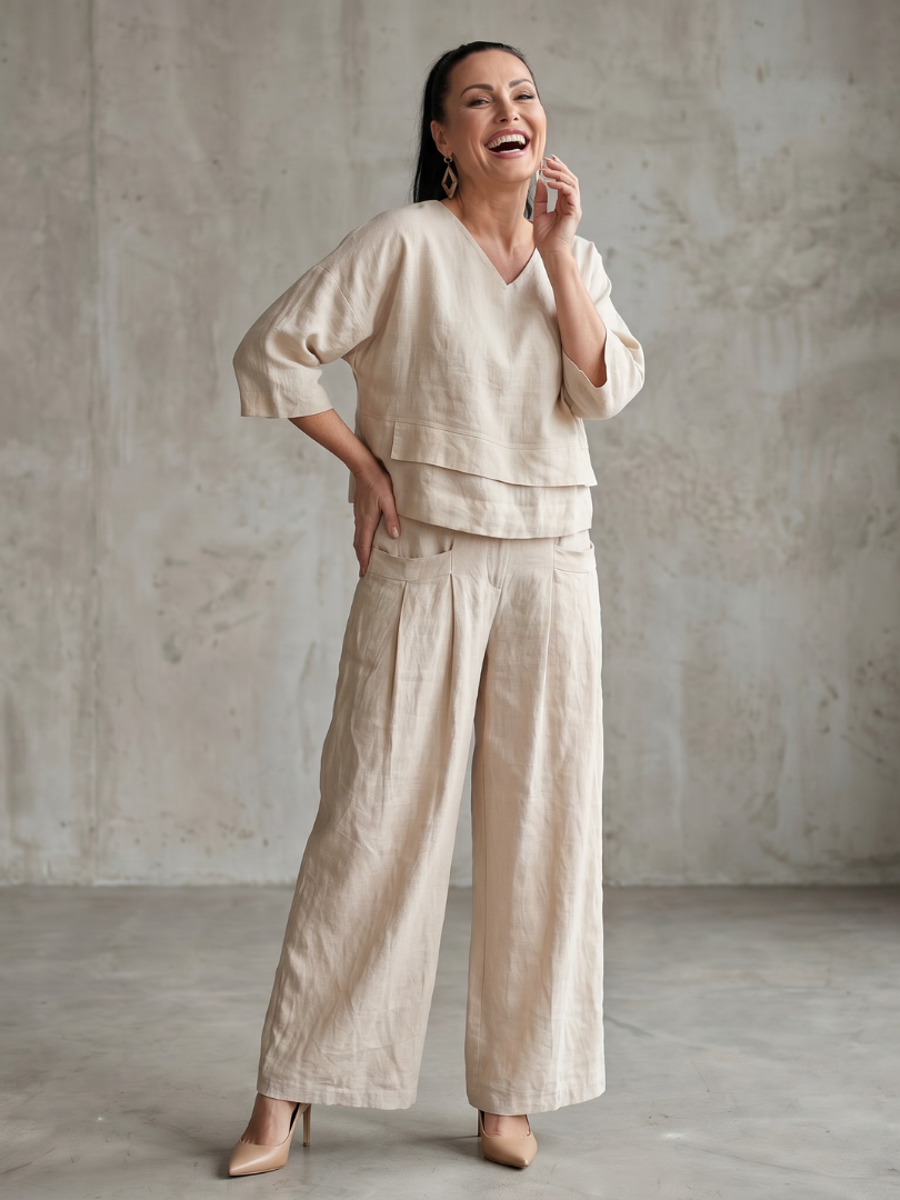 Velmira | Layered Top &amp; Wide-Leg Set