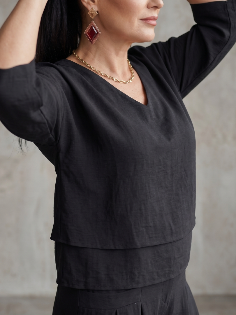 Velmira | Layered Top &amp; Wide-Leg Set