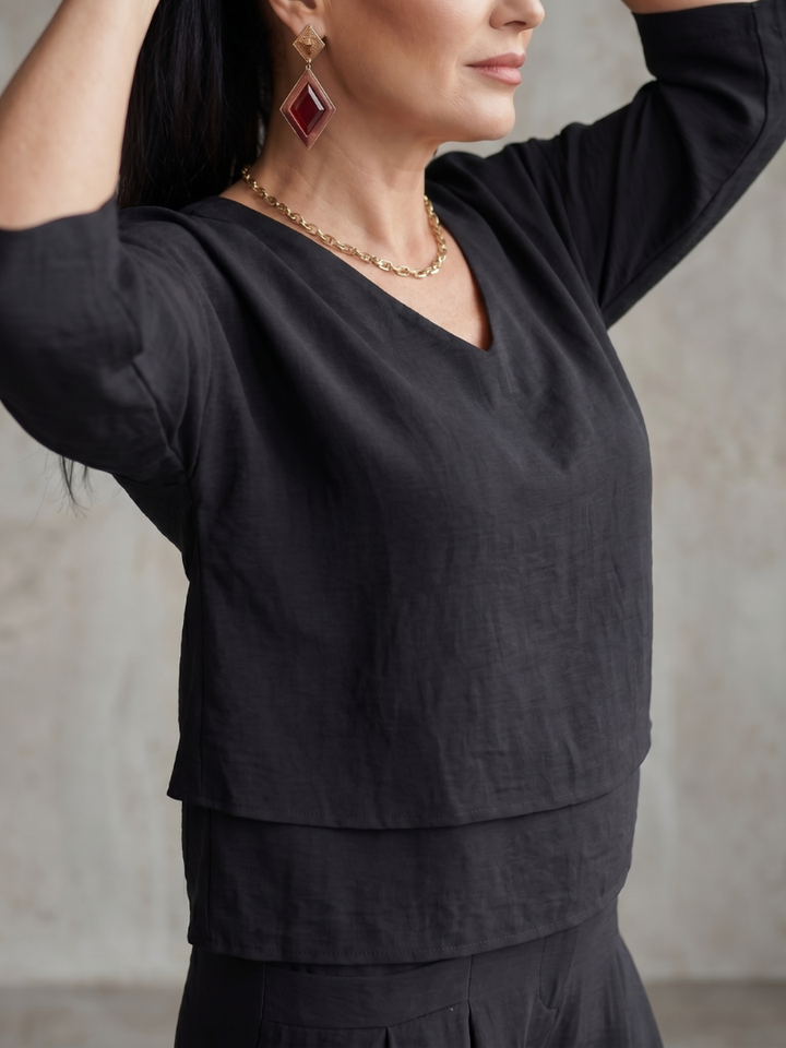 Velmira | Layered Top &amp; Wide-Leg Set
