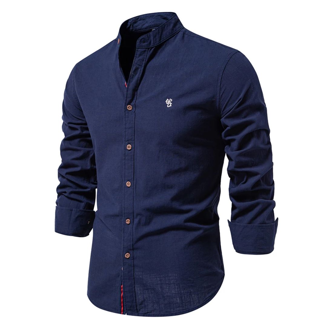 Zayven | Men’s Band Collar Shirt