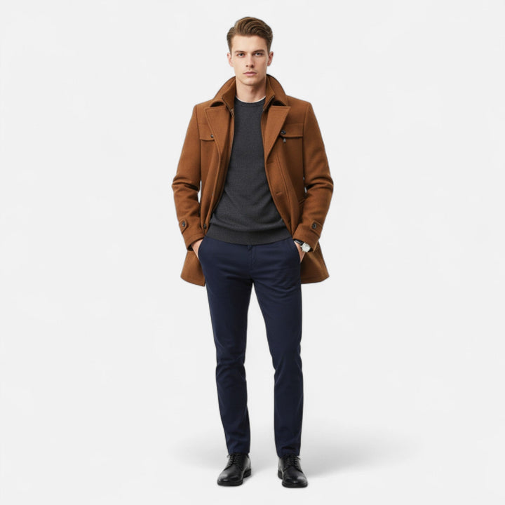 Leonard | Klassischer Trenchcoat aus Wolle für Herren