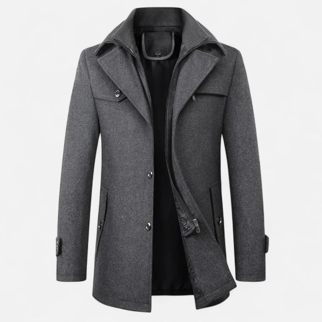 Leonard | Klassischer Trenchcoat aus Wolle für Herren