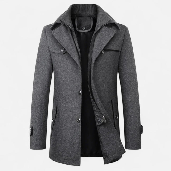 Leonard | Klassischer Trenchcoat aus Wolle für Herren