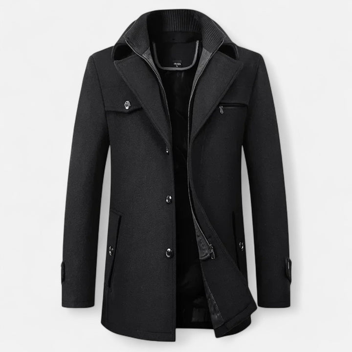 Leonard | Klassischer Trenchcoat aus Wolle für Herren