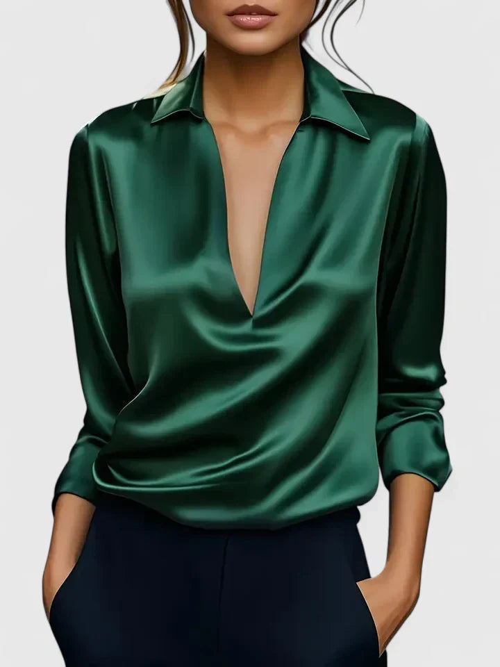 Viviana | Women’s Draped Collared Blouse