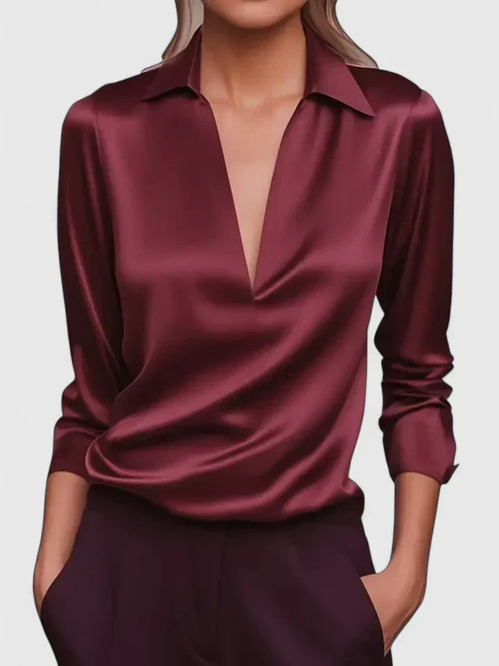 Viviana | Women’s Draped Collared Blouse