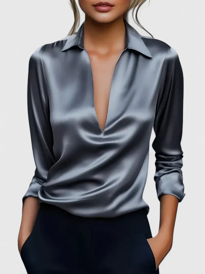 Viviana | Women’s Draped Collared Blouse