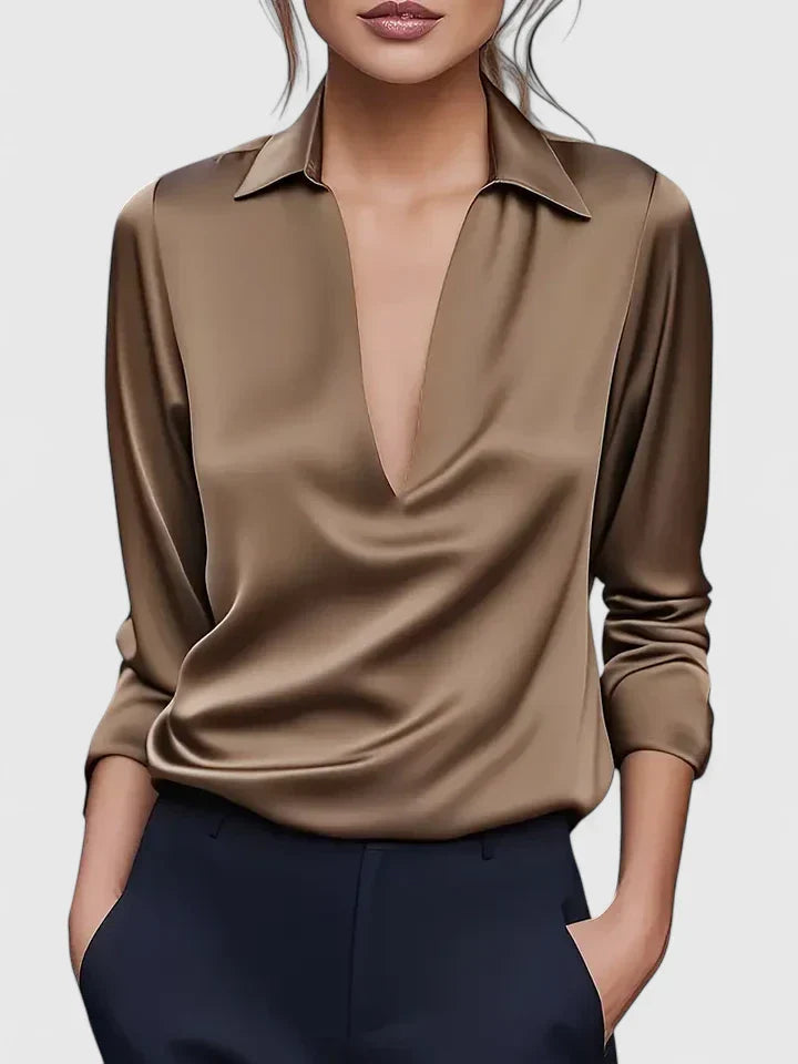 Viviana | Women’s Draped Collared Blouse
