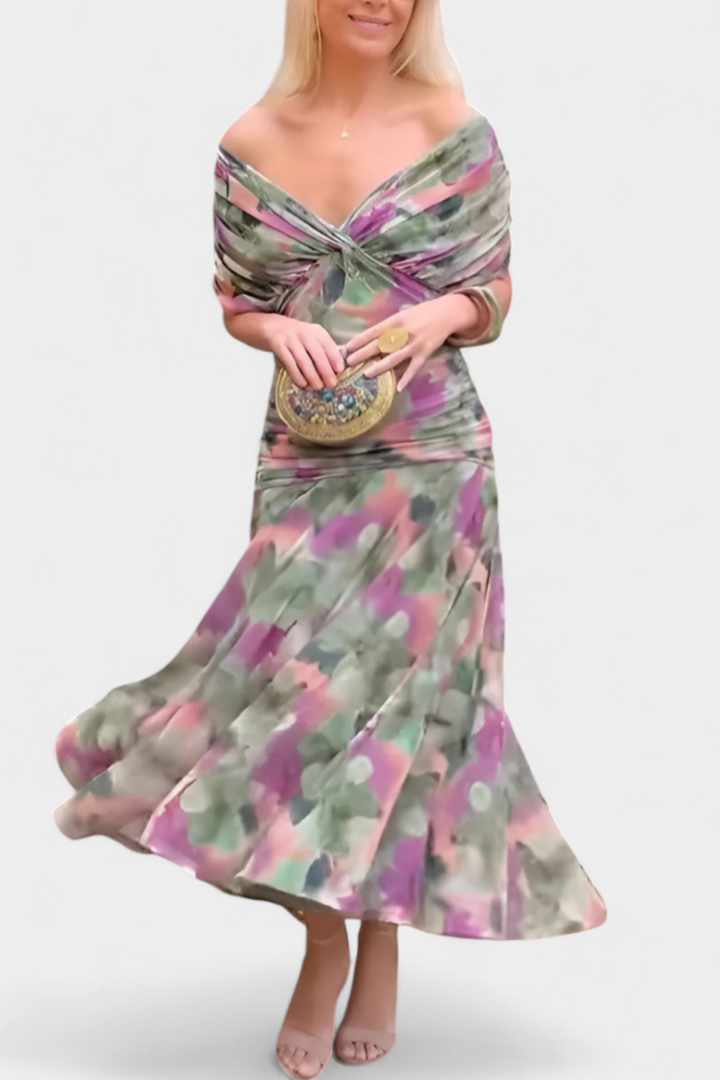 Celeste | Elegantes geblümtes Maxikleid