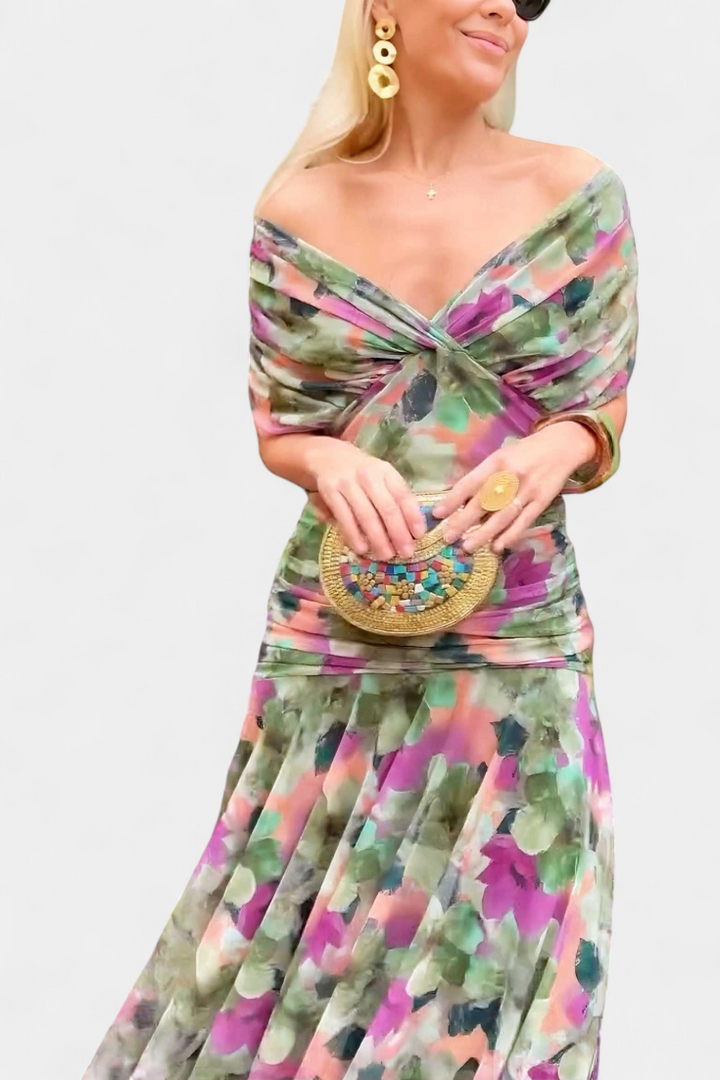 Celeste | Elegantes geblümtes Maxikleid