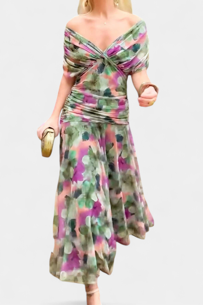 Celeste | Elegantes geblümtes Maxikleid