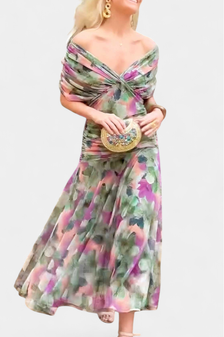 Celeste | Elegantes geblümtes Maxikleid