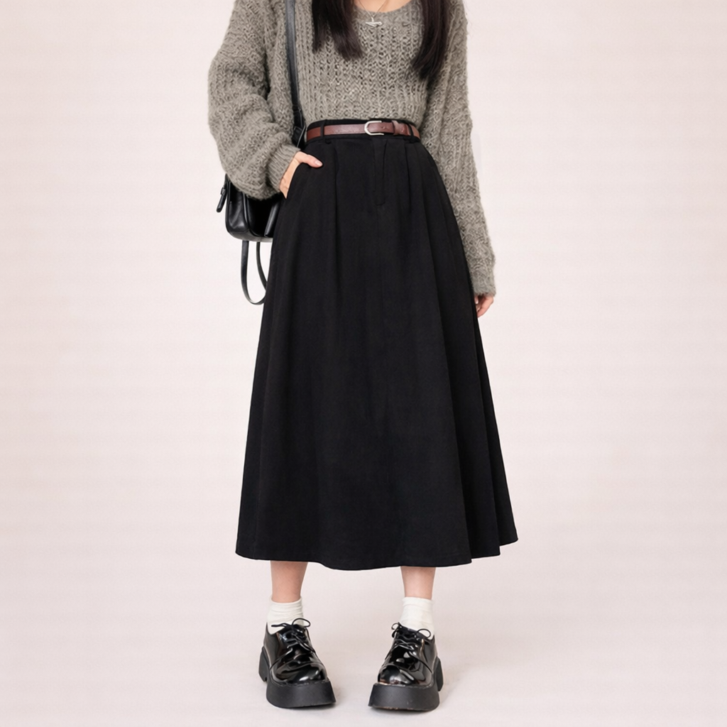 Mary | Bequemer &amp; plissierter Midirock