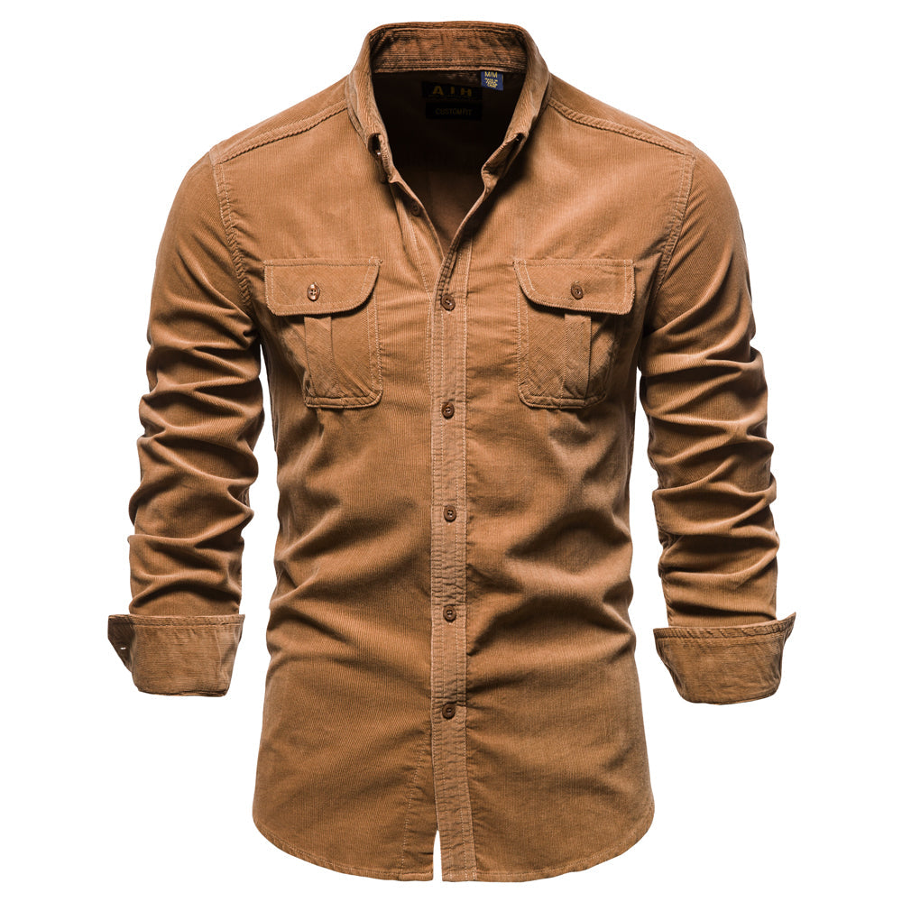 Luca | Slim-Fit Cordhemd für Herren