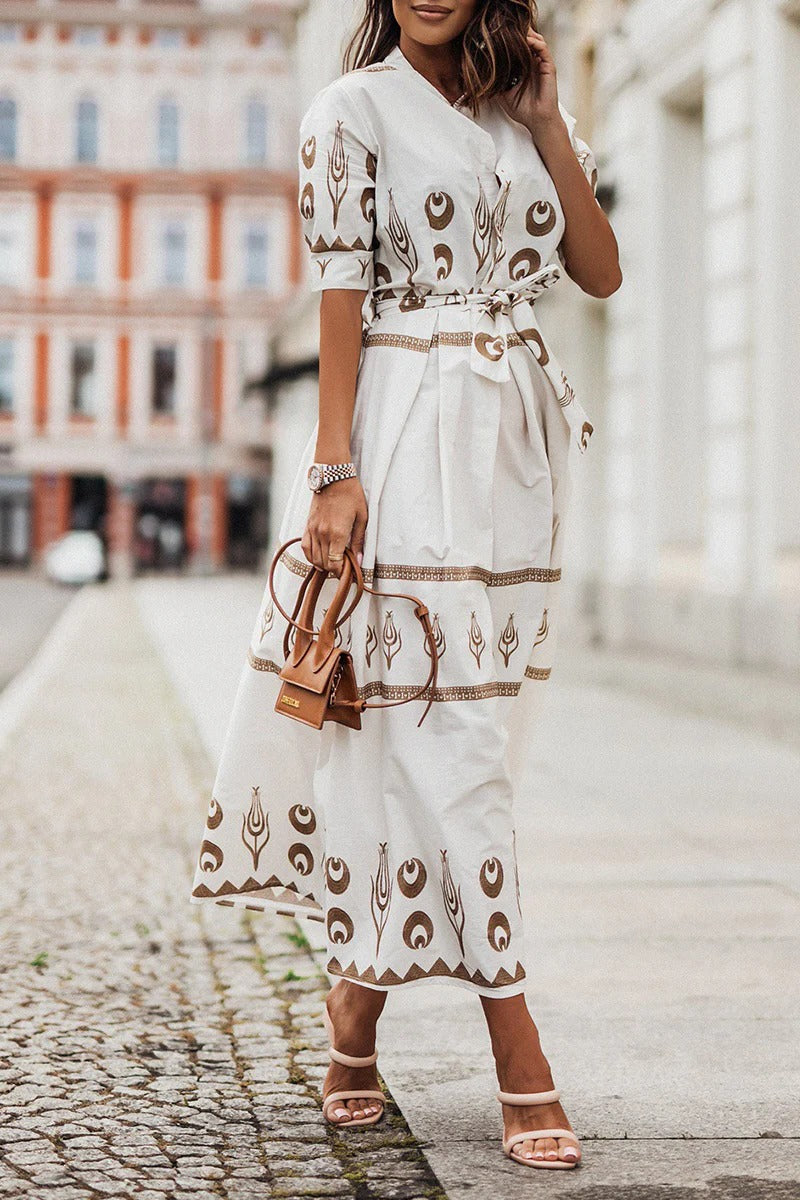 Valentina | Women’s Printed Collared Midi Dress