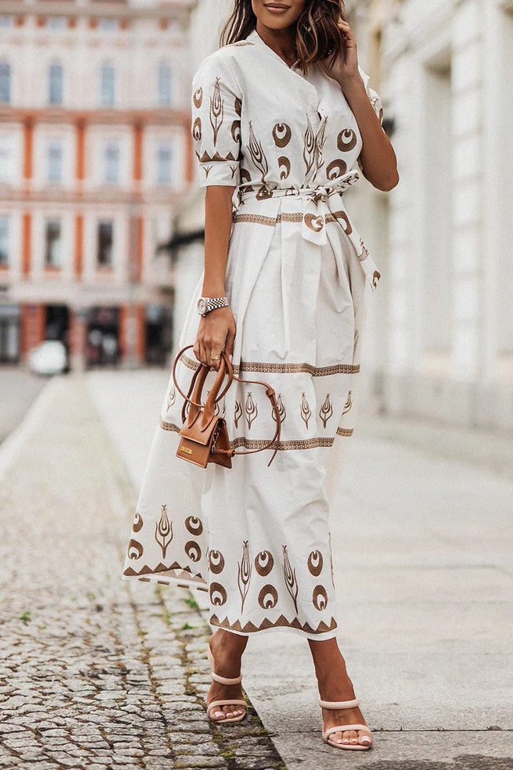 Valentina | Women’s Printed Collared Midi Dress