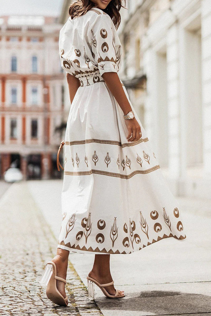 Valentina | Women’s Printed Collared Midi Dress