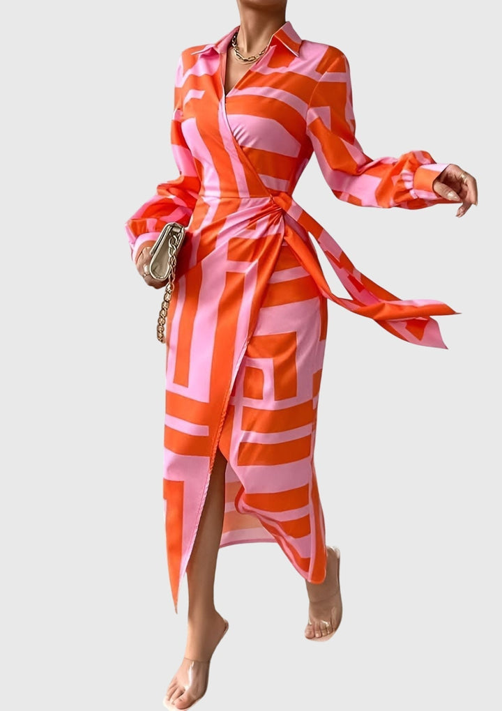 Celina | Elegantes Wickelkleid mit Print
