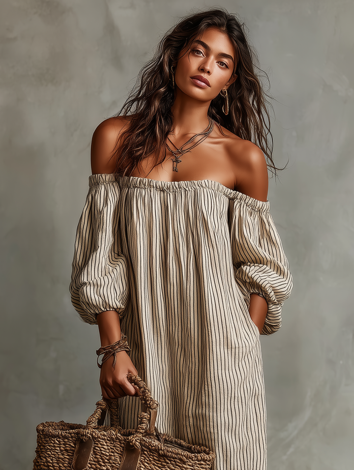 Selina | Stilvolles und luftiges Off-Shoulder Maxikleid