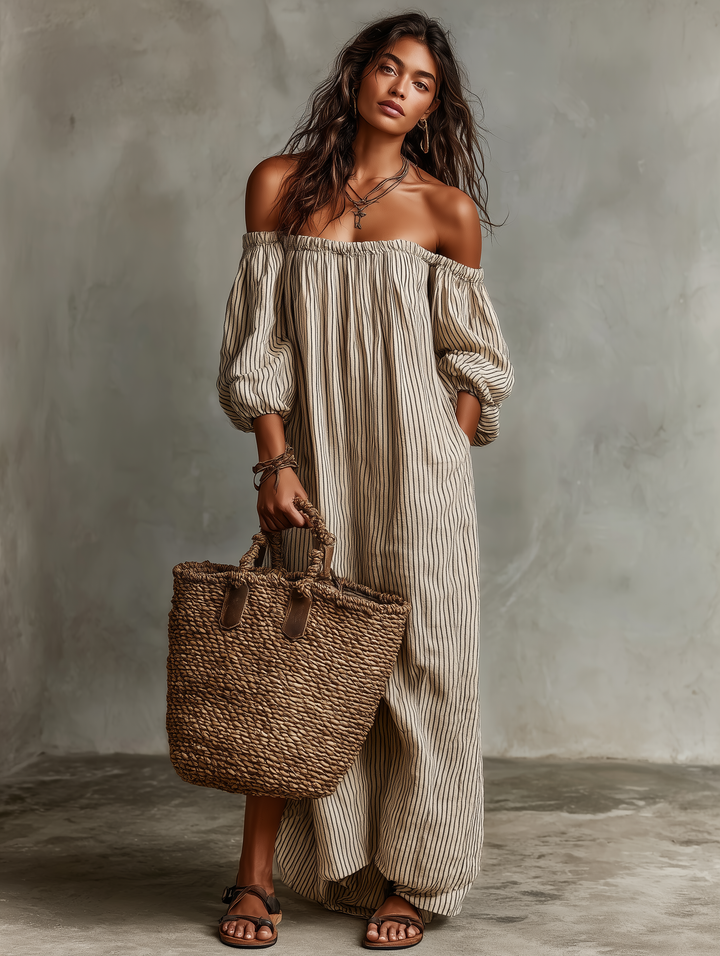 Selina | Stilvolles und luftiges Off-Shoulder Maxikleid
