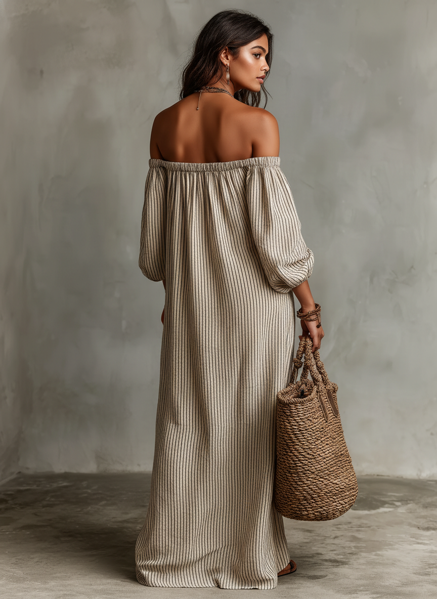 Selina | Stilvolles und luftiges Off-Shoulder Maxikleid
