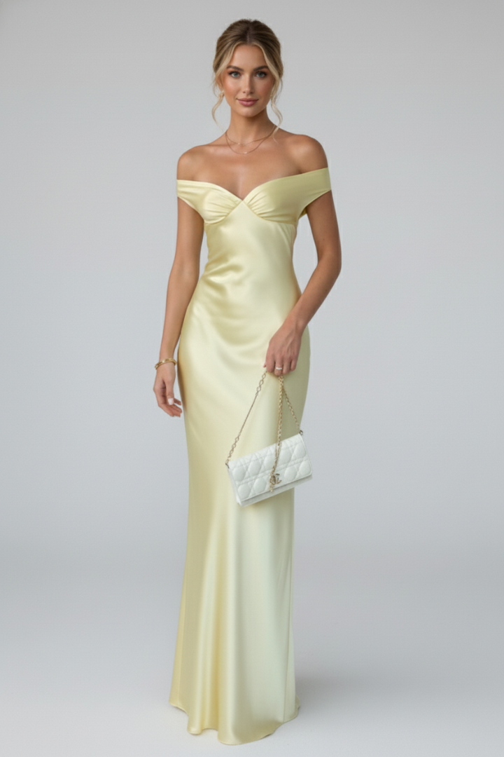 Sophia | Zeitloses und glamouröses schulterfreies Maxikleid