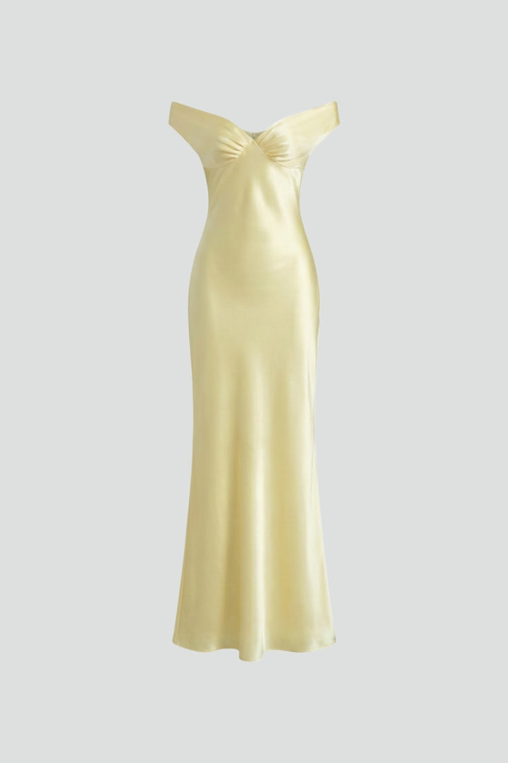Sophia | Zeitloses und glamouröses schulterfreies Maxikleid