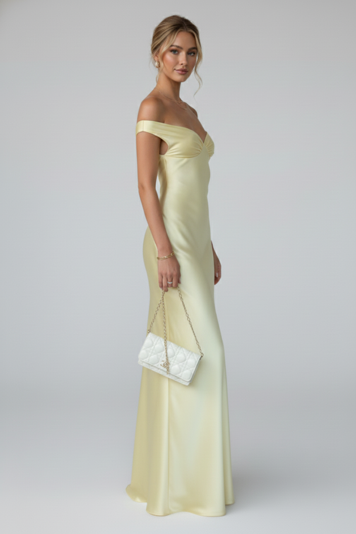 Sophia | Zeitloses und glamouröses schulterfreies Maxikleid