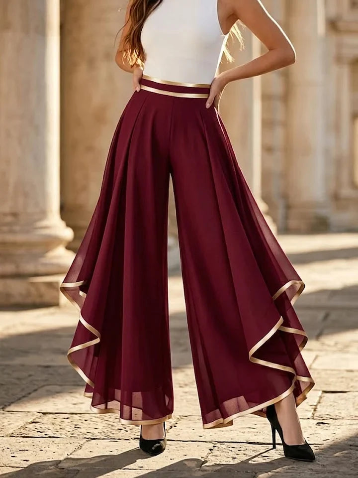 Nova | Elegante weite Palazzohose mit Goldakzenten