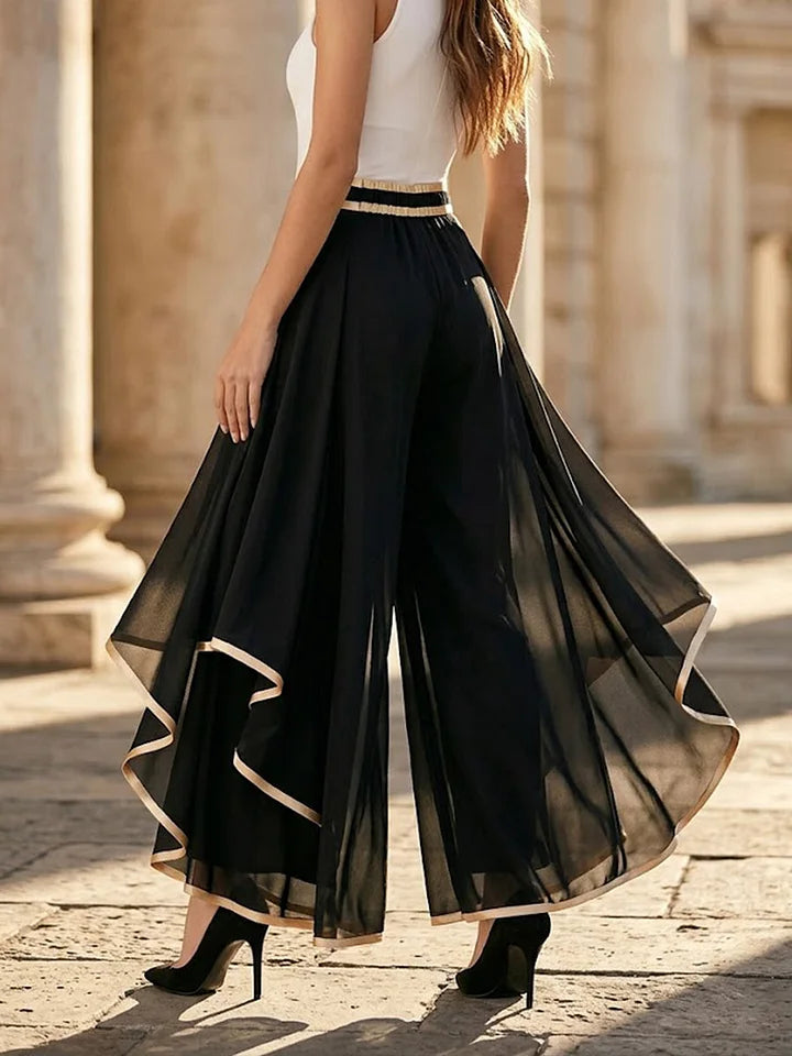 Nova | Elegante weite Palazzohose mit Goldakzenten