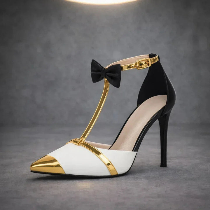 Melissa | Elegante Stiletto-Absatzschuhe mit Knöchelriemen und Schleifendetail
