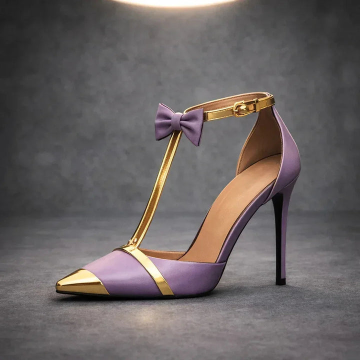 Melissa | Elegante Stiletto-Absatzschuhe mit Knöchelriemen und Schleifendetail