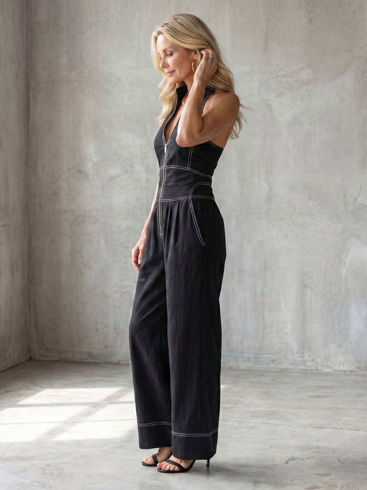 Virexa | Neckholder-Jumpsuit mit weitem Bein